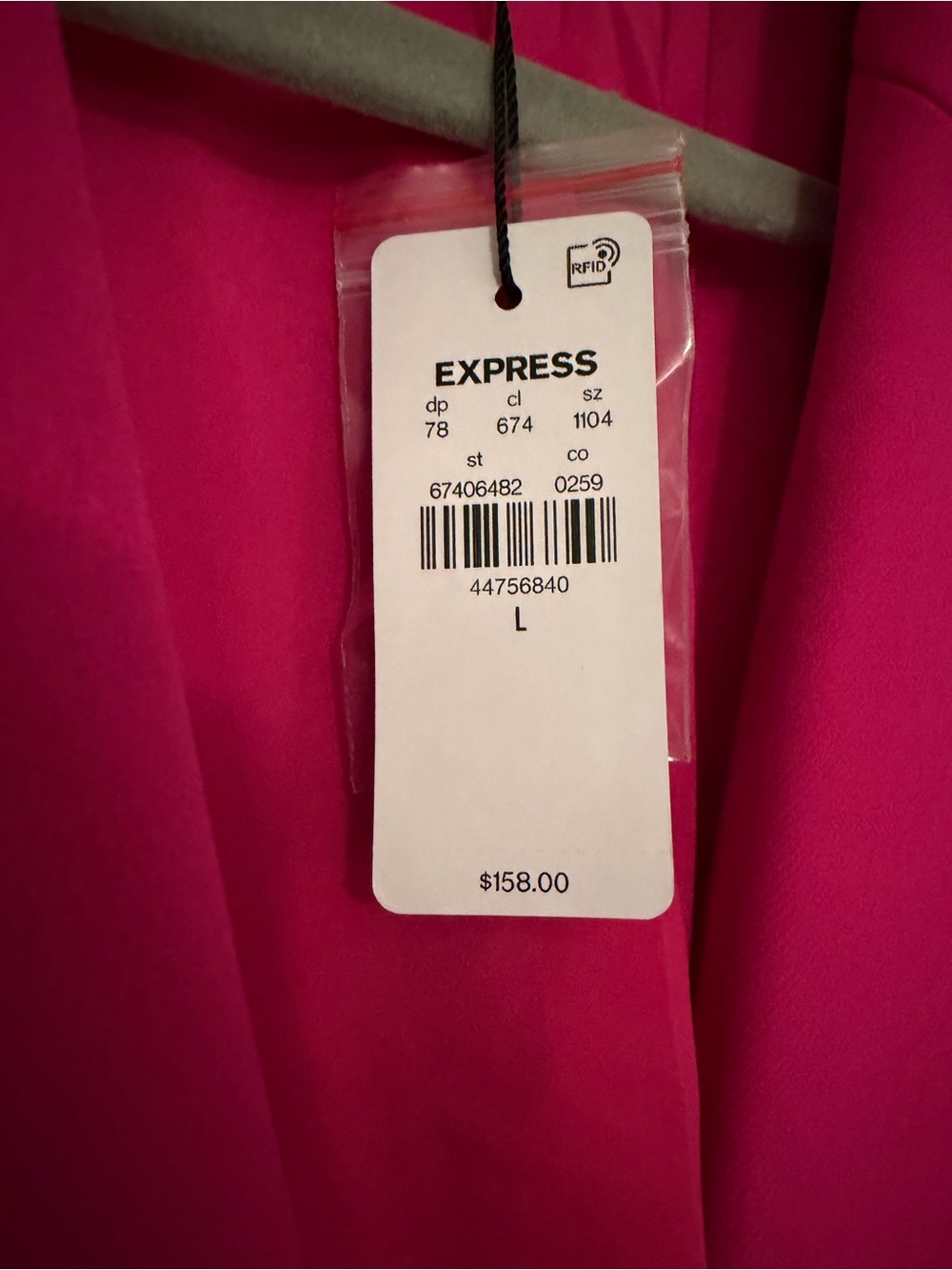 NWT Express Editor Fuchsia Pink Blazer & Wide Leg Trouser Suit Set L / 14R - Picture 5 of 8